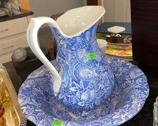$45 BLUE PITCHER AND BOWL 