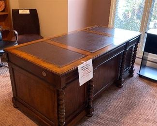 $1,200 SOLID WOOD DOVE TAILED EXECUTIVE DESK FROM MCLAUGHLIN'S FURNITURE NOVI
72.5”W x 36”D x 30.5”H
MSRP $2,500
