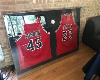 Michael Jordan Autographed Bulls Jersey - 45 and 23, baseball, white sox jersey, baseball bat