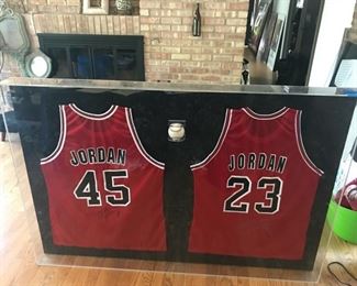 Michael Jordan Autographed Bulls Jersey - 45 and 23, baseball, white sox jersey, baseball bat