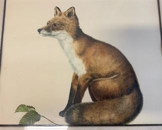 Acrylic Painting on Paper Painting of Fox

