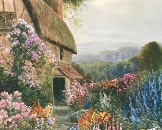 Offset Lithograph of a Cottage Scene