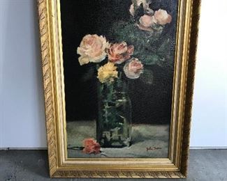 John Jaxim Signed Oil on Canvas Manet Reproduction