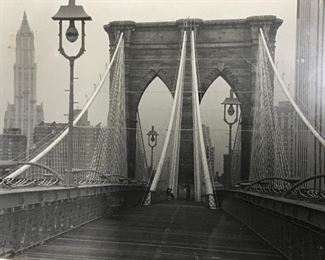 Signed Black & White Photo of The Brooklyn Bridge