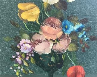 Franceschi Signed Oil Painting Floral Still Life