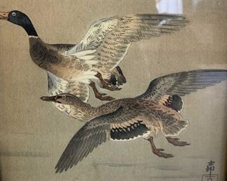 Ohara Kosan Mallard Ducks Woodblock Print