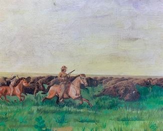 American Frontier Oil Painting