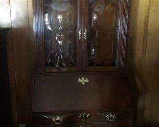 Exquisite secretary with glass shelves.  Manufactured by Jasper Cabinet Company.
