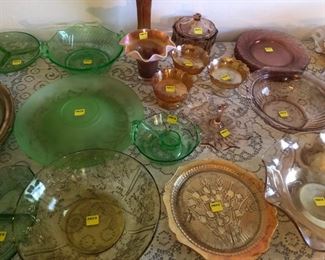 Vaseline, Carnival Glass and Depression Glassware