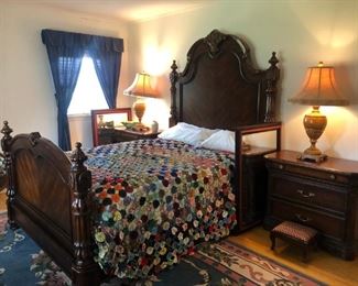 Full Mahogany Bed & Night Stands