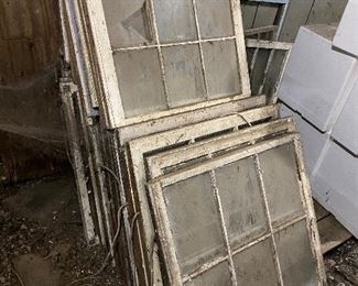 antique large 6 pane windows $5 each 