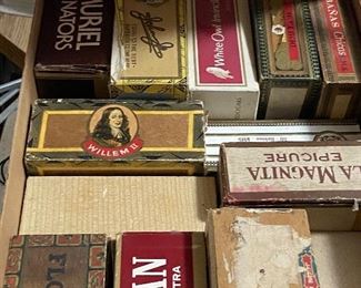 hundreds of cigar boxes about..