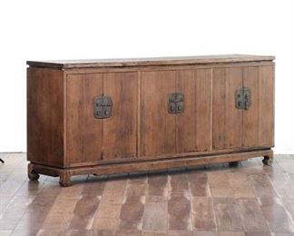 Mid Century Asian Credenza Cabinet W Brass Hardware