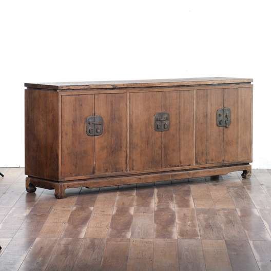 Mid Century Asian Credenza Cabinet W Brass Hardware