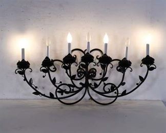 Black Scrolled Iron Wall Sconce Lamp