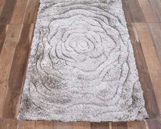 4X5.5' Gray Tufted High Pile Primitive Design Area Rug 