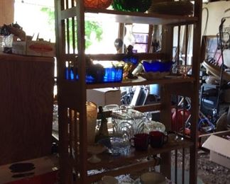  GLASSWRARE-GREEN DEPESSION BOWLS- COBALT BLUE -OLD PRESSED GLASS 