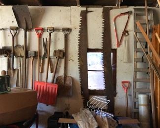 TWO MAN SAWS-MANY SHOVELS TRUCK RAMP-SEVERAL INTIEROR DOORS