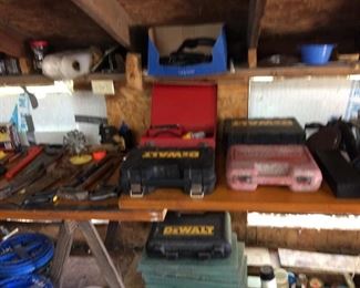 MANY DEWALT TOOLS IN THE BOX