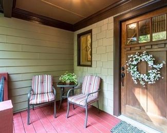 2 patio chairs & side table ===> $125