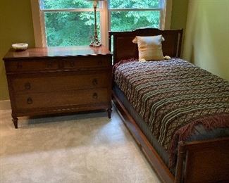 Antique Single Bed (we have 2 matching) ===>$175  Antique 4-drawer Dresser ===>$275
