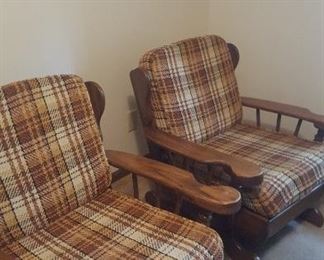 Retro, vintage. Chair & rocker part of set with couch.