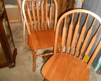 We have (4) solid wood chairs