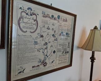 Framed Davidson County Historical Map