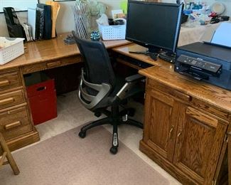 Oak Desk, Office Chair (ELECTRONICS NOT FOR SALE)
