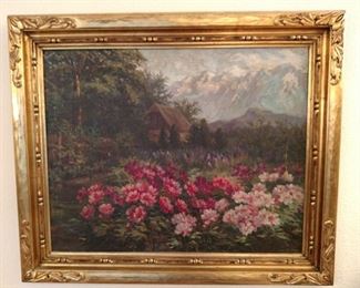 Vintage oil painting beautiful frame, great color