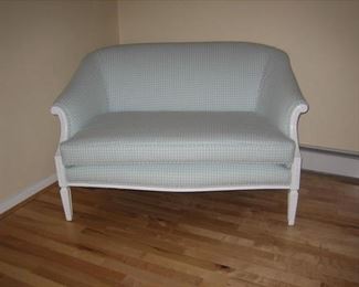 Love seat blue gingham