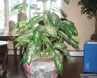 Silk Tree in a porcelin pot with stand
