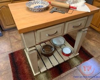 Custom Prep Table with Butcher Block Top