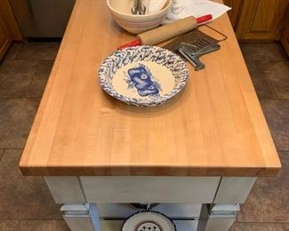 Custom Prep Table with Butcher Block Top