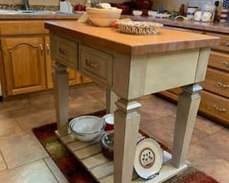 Custom Prep Table with Butcher Block Top