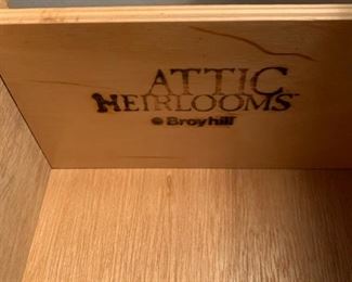 ATTIC HEIRLOOMS by Broyhill Wood Sofa / Console Table