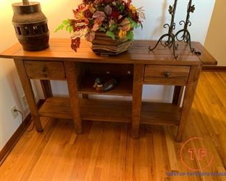 ATTIC HEIRLOOMS by Broyhill Wood Sofa / Console Table