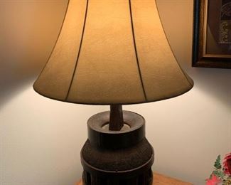 Antique Wagon Wheel Hub Lamp
