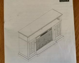 Cherry Wood Electric Fireplace with Media Mantel