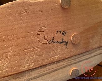 Hand Carved Duck Decoy Signed Scharmberg 1981