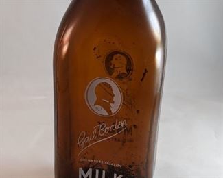 Gail Borden Amber Milk Bottle
