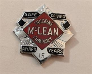 McLean Trucking 15 Year Safe Driver Pin
