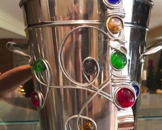 Bejeweled Ice Bucket with tongs