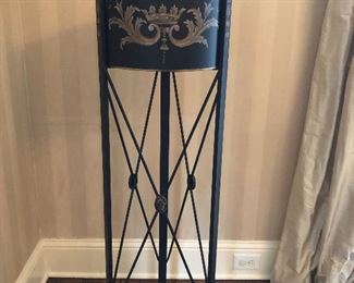 PAIR of  4 ft. tall metal Tole Planters 
