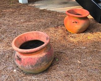 Pair of clay pots