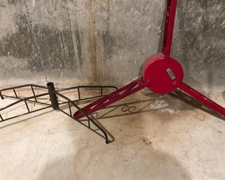 Large heavy duty red for live tree                                          Green stand for artificial tree