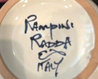 Signed plate and pitcher