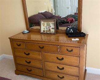 Link Taylor Dresser with Mirror "Harvest Oak"  56"L x 19.5"D x 33.5"H