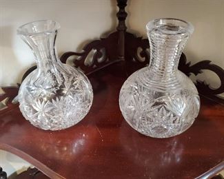 Collection of  Brilliant Cut Glass Vessels 