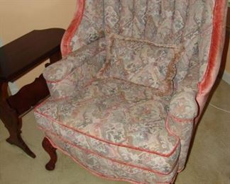 Upholstered channel back chair